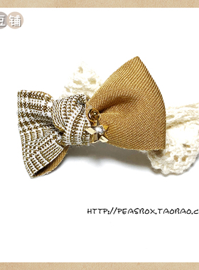 豌豆铺Peas box |格子蕾丝手工宠物头饰蝴蝶结头花泰迪约克夏头饰