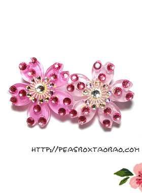 豌豆铺Peas box |樱花闪钻狗狗头饰发夹宠物饰品泰迪头花发卡发饰