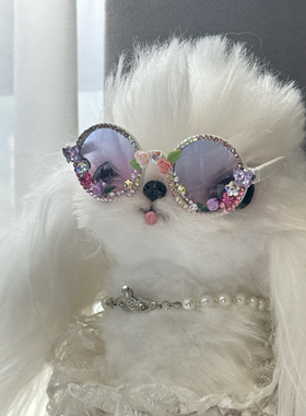 马尔济斯专用紫色蝴蝶结头饰宠物狗狗迷你bb夹约克夏发夹小狗发卡