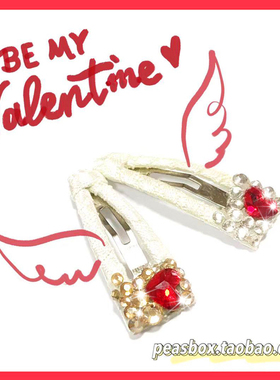 豌豆铺Peas box |闪钻心型宠物韩国BB夹约克夏马尔济斯西施头饰