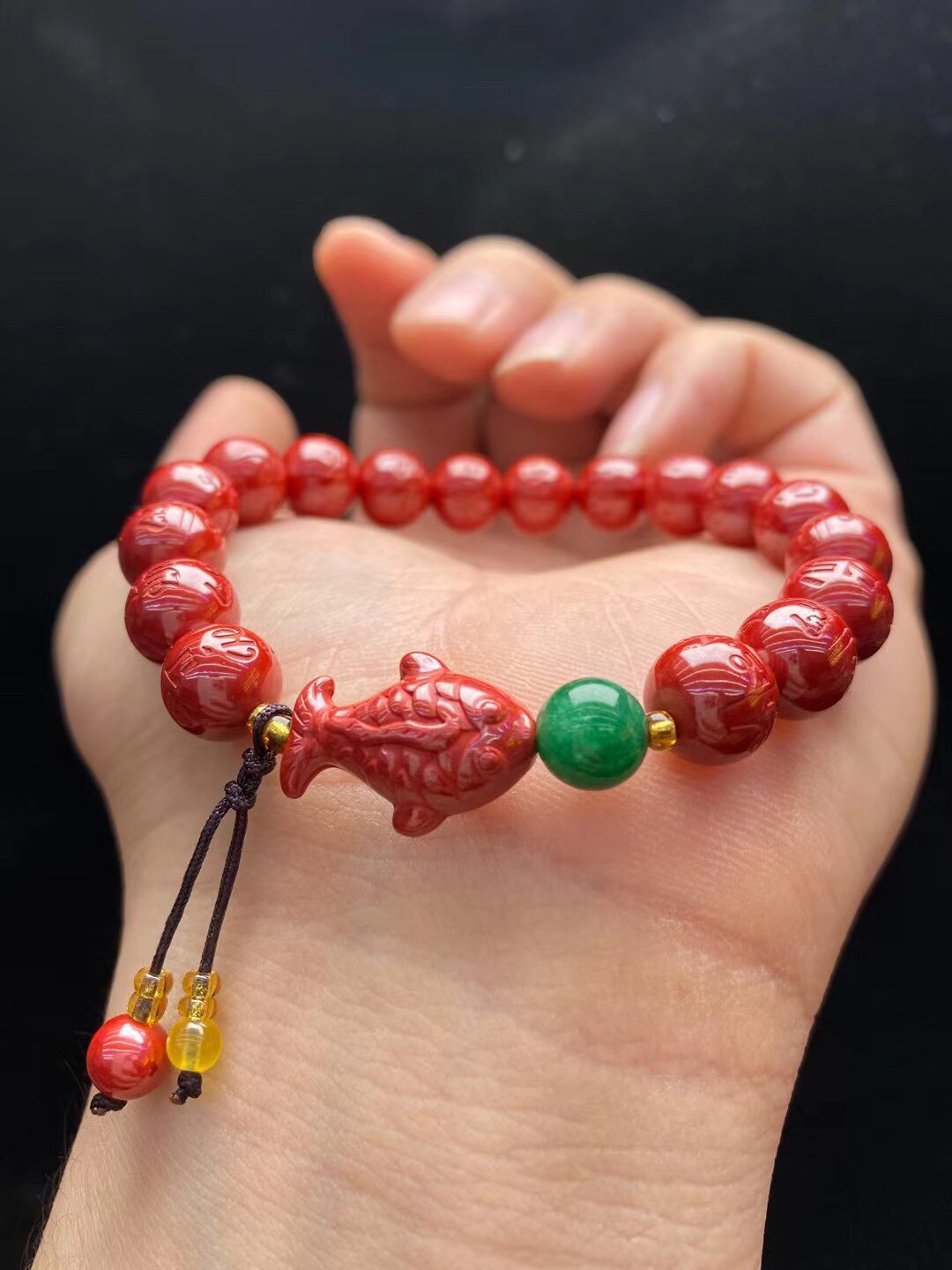 精品天然朱砂帝王砂手链纯高含量高质感十足颜色款式支持证书兔年