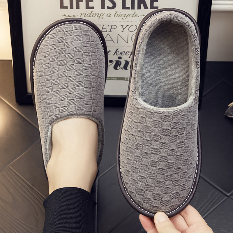 秋冬季居家包跟棉拖鞋男女室内家用防滑木地板厚底家居不棉鞋冬天