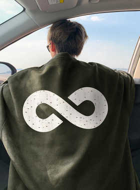 军绿色美式高街重磅圆领卫衣男春秋款设计感小众麂皮外套潮牌痞帅