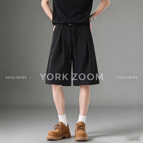York Zoom秋季新品潮流灰卫裤男女微喇休闲裤cleanfit弯刀拉链裤