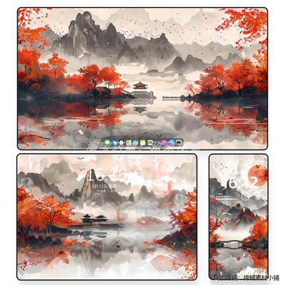 枫叶古风高级氛围电脑平板iPad手机iPhone折叠屏壁纸4K超清壁纸