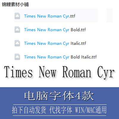 Times New Roman Cyr/Win/Mac/Procreate字体包英文字库AI/PS