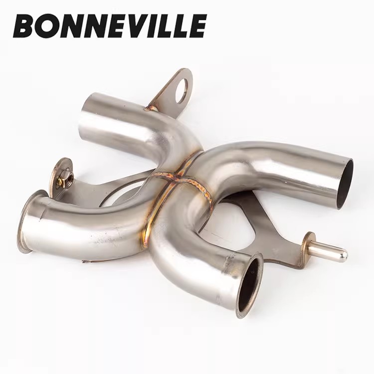 适用凯旋1200 Bonnevile T120 T100 改装去回压鼓三元排气管中段