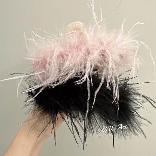 超大号鸵鸟毛毛高级感抓夹后脑勺