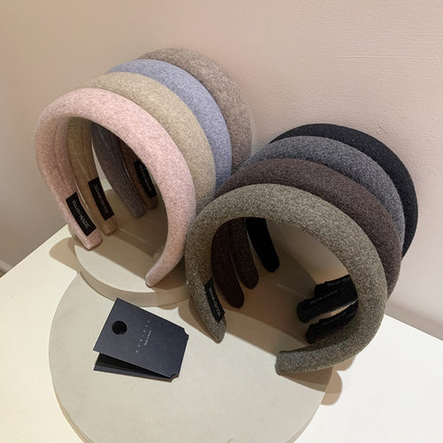 韩系简约发箍时尚高级感显脸小压发头箍秋冬季毛呢高颅顶海绵发饰