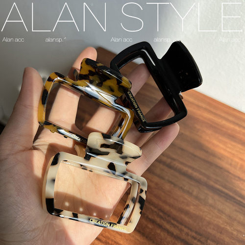 气质镂空玳瑁豹纹抓夹发夹鲨鱼夹