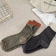 袜子女秋冬韩国东大门撞色罗口条纹袜女袜子棉袜休闲中筒袜