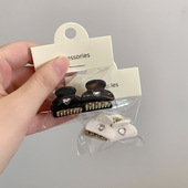 韩国碎发夹可爱桃心水钻黑白百搭甜美气质公主头迷你小抓夹两个装