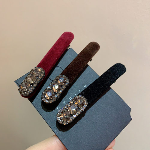 韩版植绒水钻发夹网红高级感