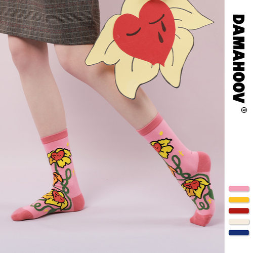 damahoov春夏新品花心插画卡通女