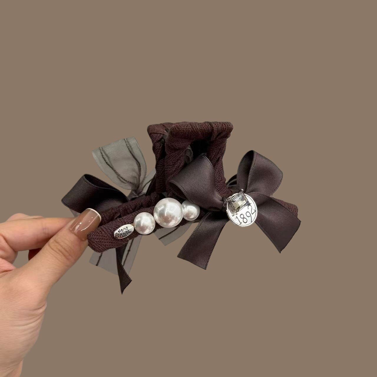 气质蝴蝶结双面抓夹女气质公主头发夹后脑勺大号鲨鱼夹盘发发抓子