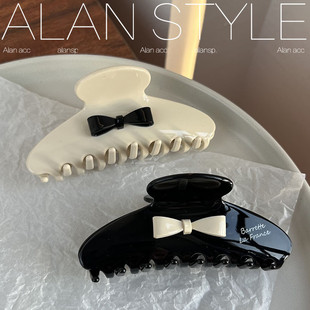 大号醋酸抓夹蝴蝶结装 饰发夹可爱百搭鲨鱼夹气质小众头饰品女