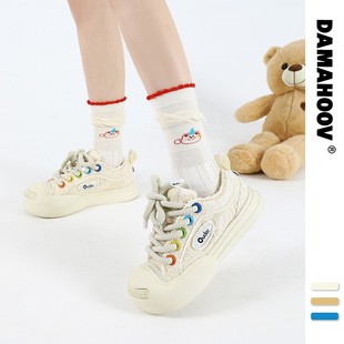 春夏新款 多巴胺潮袜女原创甜美风花边棉袜中筒吸汗防滑女士短袜子