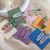 2个装 果汁系列发夹可爱葡萄西瓜化妆夹无痕发卡发饰闪粉刘海夹