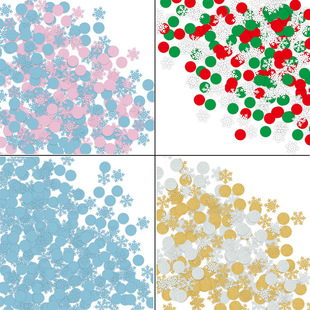 圣诞节主题雪花圆片五彩纸屑 节日派对餐桌布置装饰用品