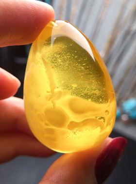 金绞白 金沙 琥珀 蜜蜡 鹌鹑蛋 吊坠 金光闪闪 23.68克 特色货