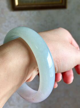 A货老坑糯冰种典雅风翡翠手镯