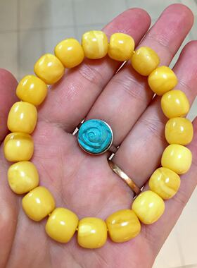 小年份老蜜蜡 老型蜜蜡手串 颜色超美 蜡质浓稠 9.8mm 11.72克