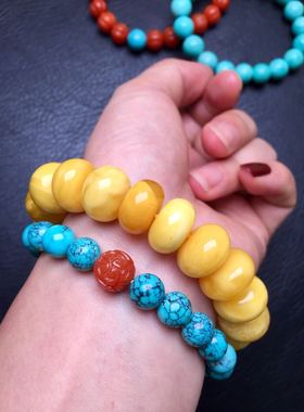 手串复古美貌蜡质算盘珠