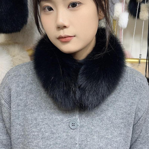 冬季双面狐狸毛围脖女真毛