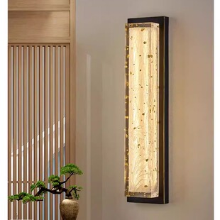 金箔树脂壁灯中古风轻奢高级感客厅背景墙灯卧室床头长条方形壁灯