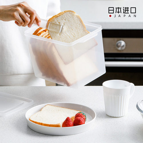 日本进口面包保鲜盒透明冰箱