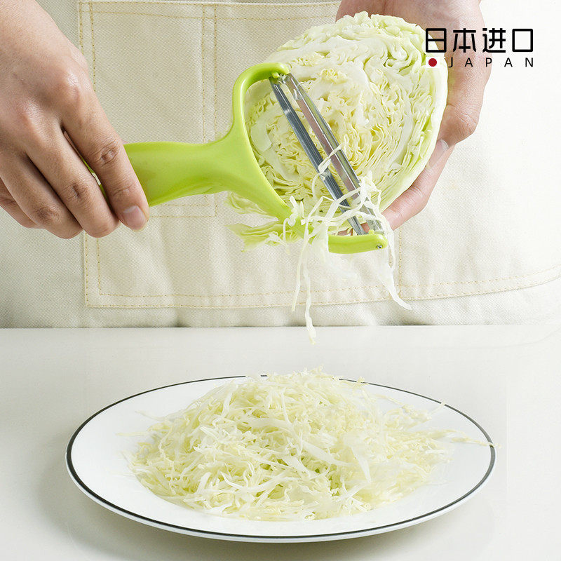 日本进口圆生菜刨丝器家用多功能蔬菜水果削皮器厨房卷心菜刨丝刀