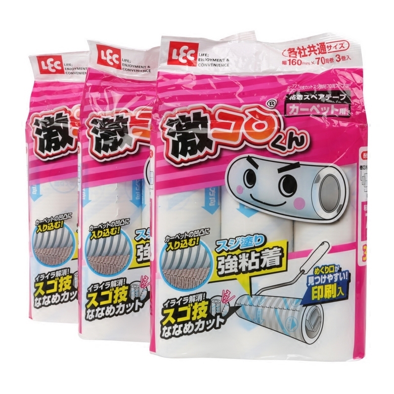 日本lec滚筒粘毛器撕式卷纸衣物