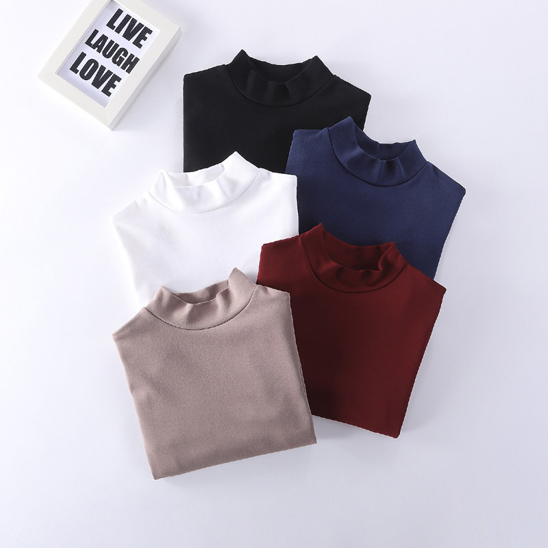 男女童半高领纯棉打底衫 儿童高支密棉长袖内衣单上衣宝宝保暖T恤,童装/婴儿装/亲子装,保暖上装,淘宝优惠券,粉丝福利购,淘宝优惠卷