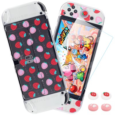 Switch透明草莓保护壳OLED配件