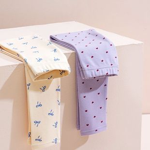 儿童纯棉秋裤女童全棉棉毛裤大童磨毛弹力保暖打底冬季加厚两条装