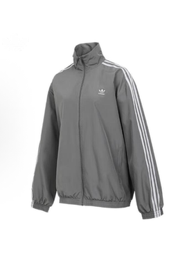 adidasoriginalsClassics立领条纹舒适夹克女款灰色JD3394