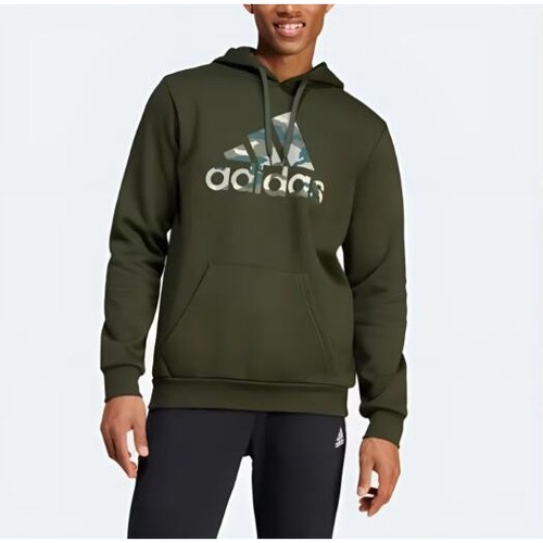 阿迪达斯男24秋迷彩大字母印花图案设计舒适长袖运动卫衣IW2683