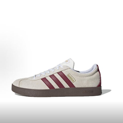 现货adidas VL COURT 2.0舒适耐用薄底低帮板鞋男鞋米白色JR8310