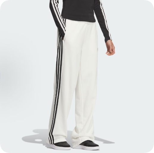 现货adidas 3-Stripes时尚复古运动条纹直筒长裤休闲裤女款JN0763