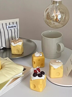 奶酪大会 THE MOMENT HOME甜品香薰蜡烛可爱摆件伴手礼生日礼物