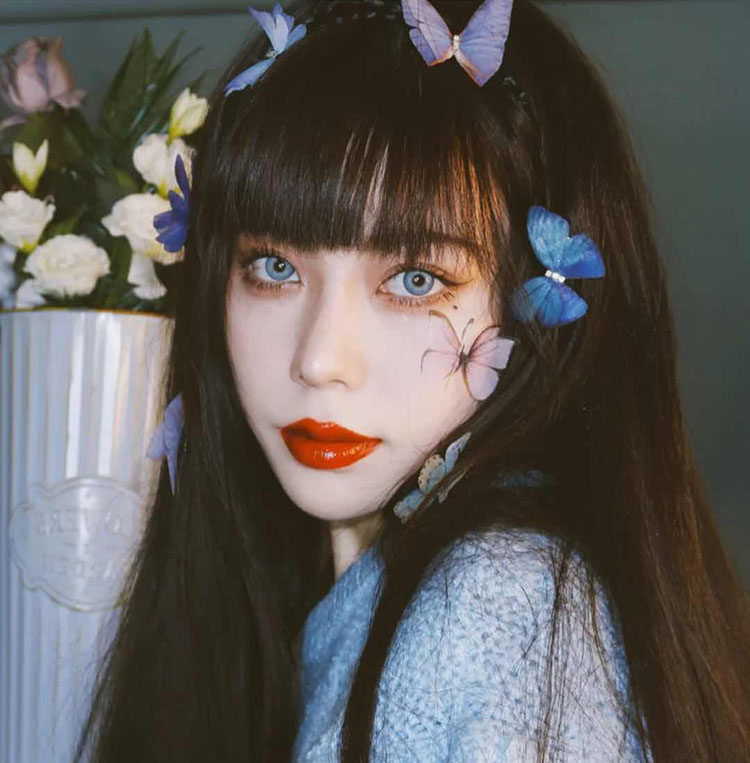 网红仙女妆超仙仿真假蝴蝶发夹发饰写真自拍头饰一粒七同款发卡子