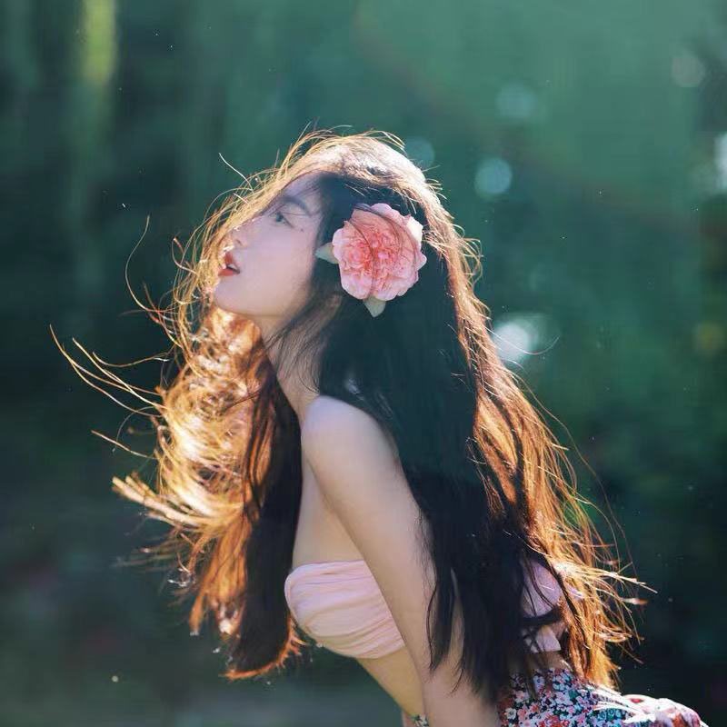 少女写真花花头饰海边花朵发夹子