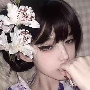 极道千金发饰白色百合花朵头花发夹侧边刘海夹女2024新款写真头饰