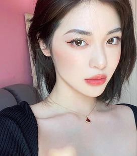 简约时尚百搭网红同款红色小裙子项链短款锁骨扇形钛钢颈链女颈链