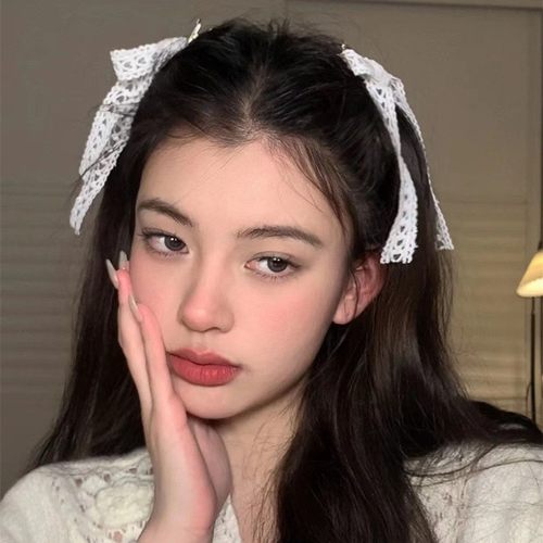 爱心蕾丝蝴蝶结发夹公主头发卡