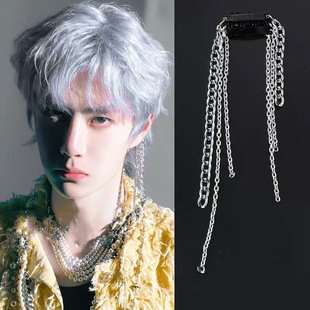 街舞王一博同款 发饰链条发夹网红小闪电头饰耳饰嘻哈潮人头发饰品