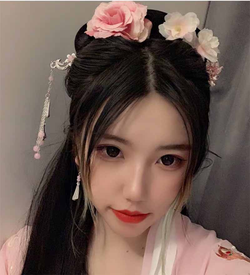 古风发饰汉服造型唯美小清新牡丹头花樱花发夹拍照写真头饰女配饰