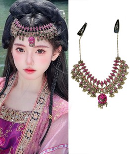 紫萱唐嫣同款头饰流苏额头链女异域风情发饰品复古额饰古风眉心坠