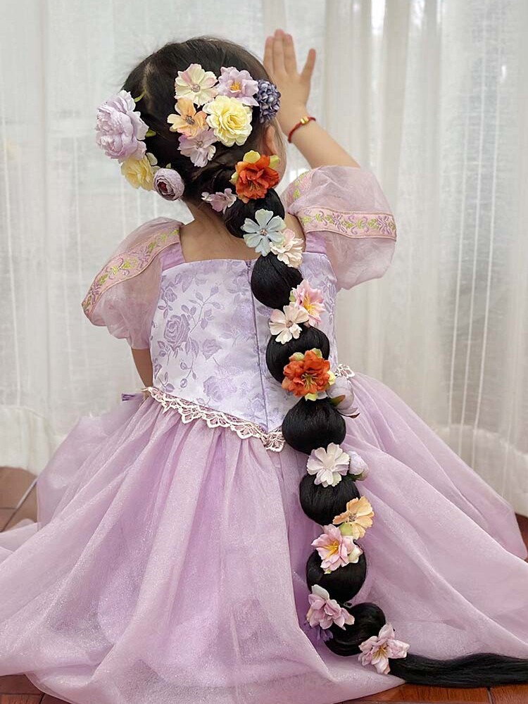 迪士尼旅游拍照写真发饰乐佩公主长发辫子花仙子头花发夹儿童头饰