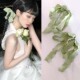 春天少女氛围感发饰清新抹茶绿色丝带蝴蝶结发夹扎马尾发圈头饰品